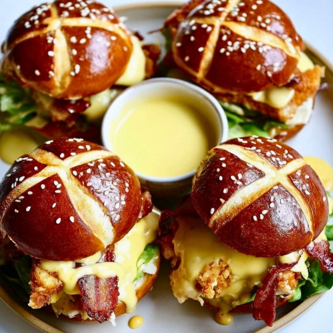 Honey Mustard BLT Chicken Sliders served on a platter with fresh ingredients