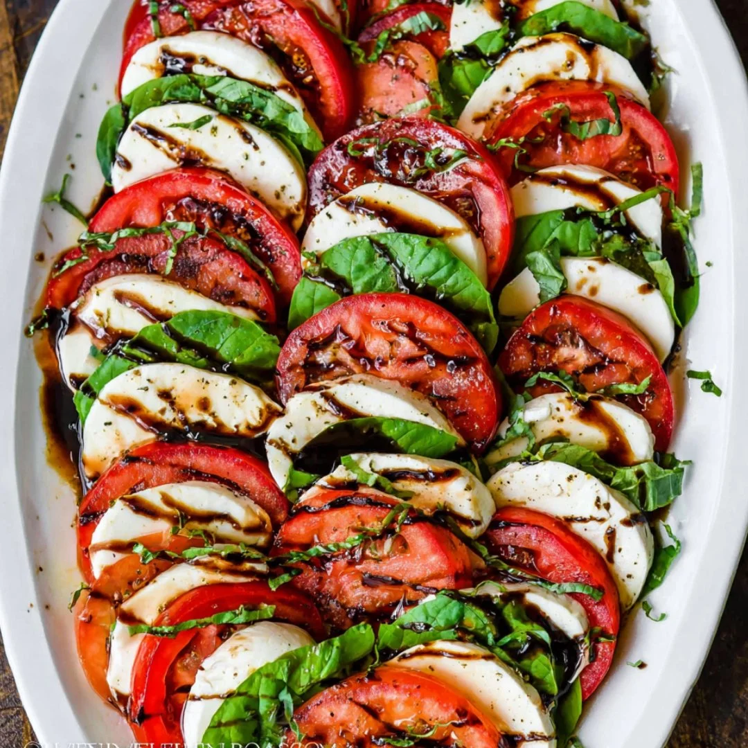 Fresh Caprese Salad with tomatoes, mozzarella, and basil